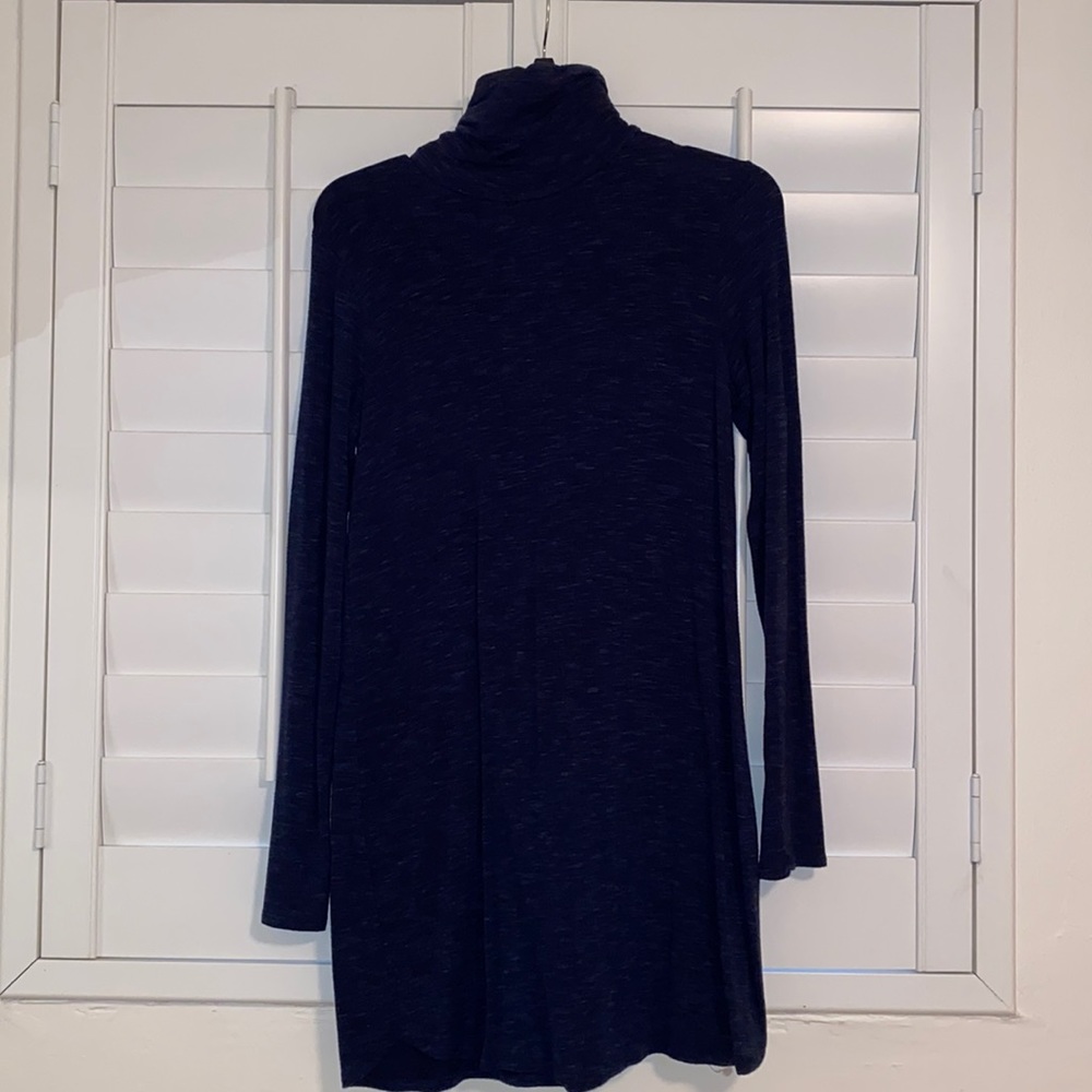 Navy turtleneck longsleeve dress